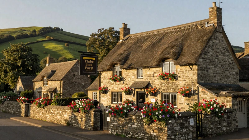 Charming English countryside pub with flower boxes ideal for a British dating first date