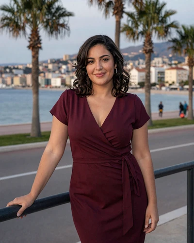 Monacan woman Inès at a waterfront promenade in La Condamine Monaco