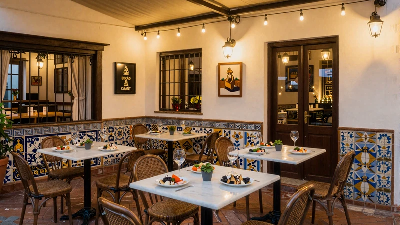 Charming Spanish tapas bar terrace in Seville with string lights and small plates perfect for Spanish dating culture