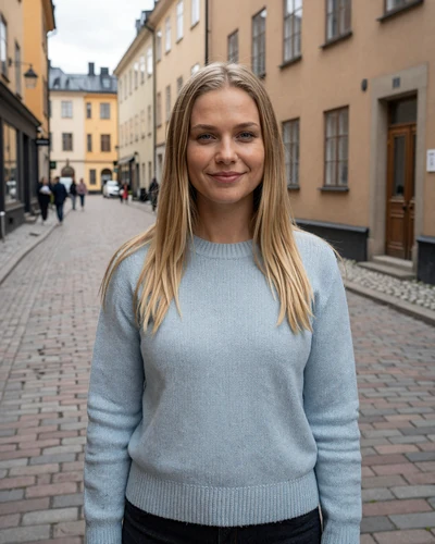Swedish woman Linnea in Stockholm old town