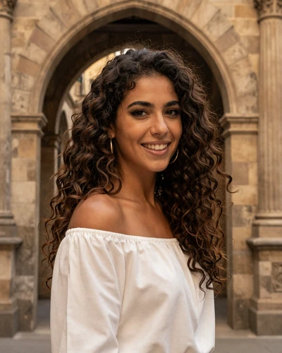 Spanish woman Carmen in Barcelona Gothic Quarter
