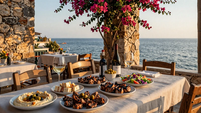 Traditional Cypriot meze table spread on a Mediterranean terrace in Cyprus perfect for dating culture